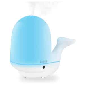 cadrim ultrasonic humidifier quiet cool mist essential oil diffuser 7 color night light cute whale for baby kids bedroom living room 180ml